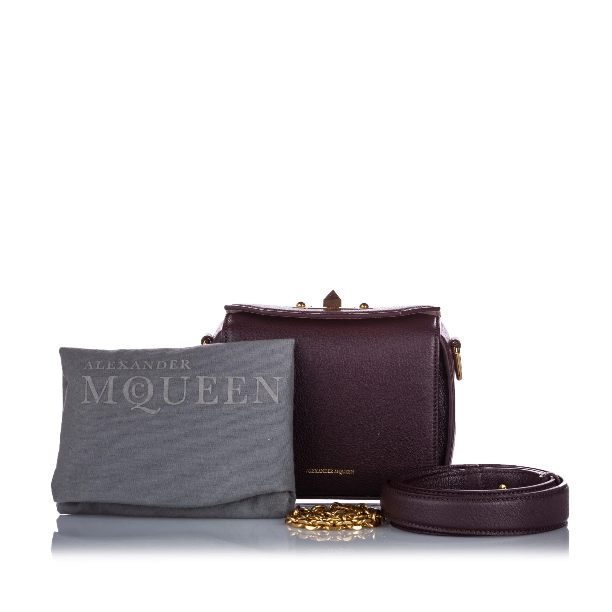 Alexander McQueen Box 16 Leather Crossbody Bag Red