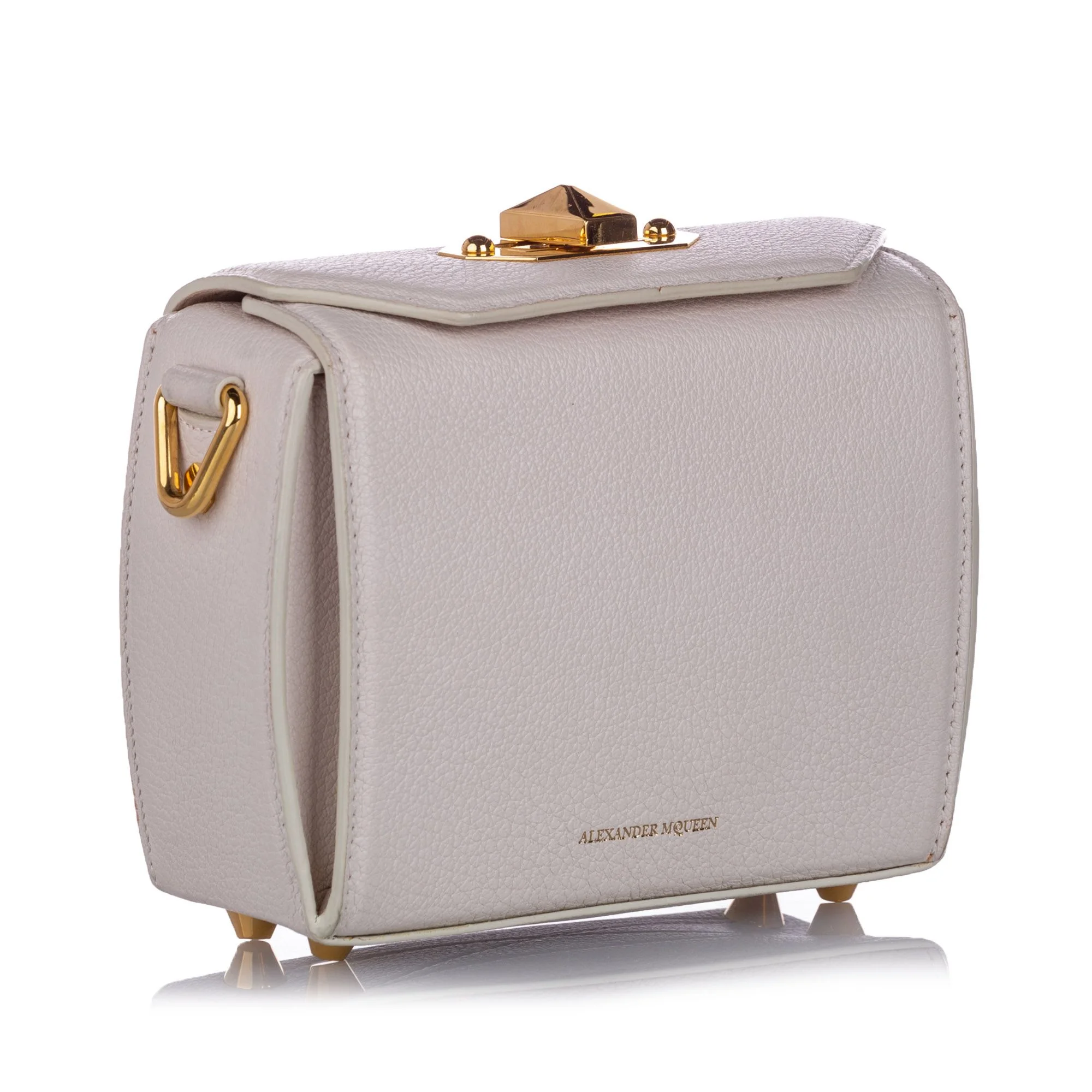 Alexander McQueen Box 16 Leather Crossbody Bag White