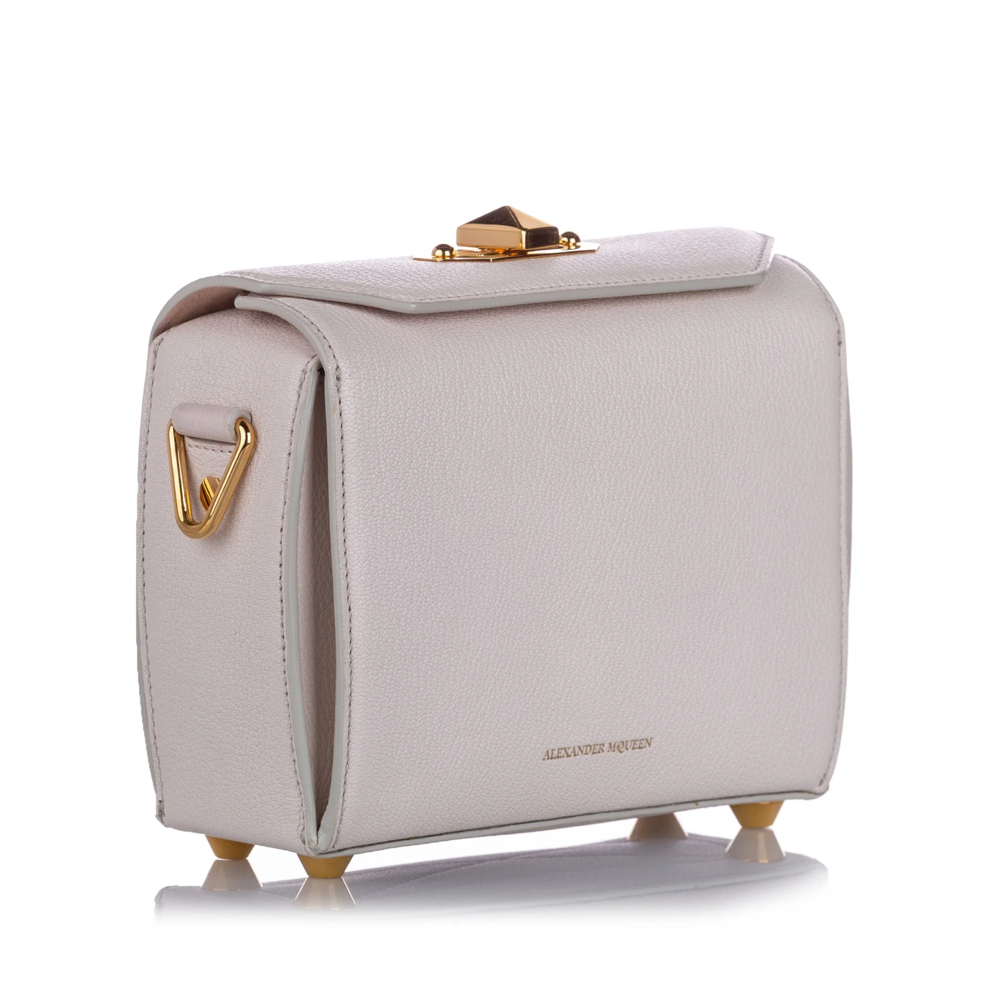 Alexander McQueen Box 19 Leather Crossbody Bag White