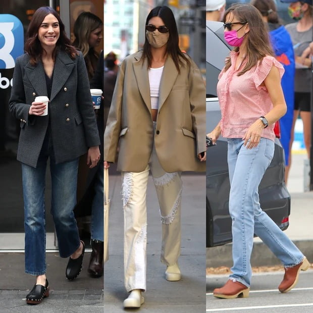 Kendall Jenner, Jennifer Garner và Alexa Chung thường diện leather clogs xuống phố
